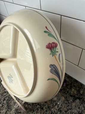 Vintage Lenox Poppies On Blue 3-Compartment Divided Dish